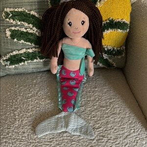 The Preppy Pelican Mermaid Plush Doll with Pink and Blue Tail